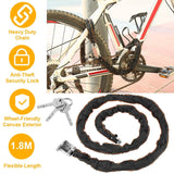 1.8m Bike Chain Lock with 3 Keys Heavy Duty Security Lock