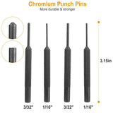 19-Piece: Hammer Punch Set Drift Pin Punch Kit with Portable Storage Box