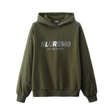 Mens American-style High-street Reflective-striped Hooded Sweatshirt Mirrored Finish