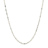 14k White Gold Diamond-Cut Alternating Bead Chain 1.5mm