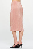 Made in USA Solid Plisse Midi Skirt
