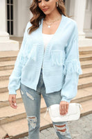 Open front fringe cardigan