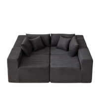 104-Inch Corduroy  Modular L Shaped Sectional Sofa,Luxury Floor Couch Set,Upholstered Indoor Furniture,Foam-Filled Compressed Sofa for Living Room,Bedroom,4 PC Free Combination