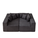 104-Inch Corduroy  Modular L Shaped Sectional Sofa,Luxury Floor Couch Set,Upholstered Indoor Furniture,Foam-Filled Compressed Sofa for Living Room,Bedroom,4 PC Free Combination