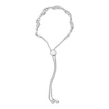 .925 Sterling Silver 1/2 Cttw Diamond Double Wave Bolo Bracelet