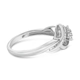 Sterling Silver 1/10 Cttw Diamond Bypass Cluster Ring