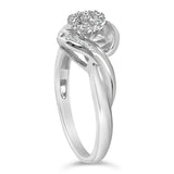 Sterling Silver 1/10 Cttw Diamond Bypass Cluster Ring
