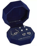 Rh Macys Plated Cubic Zirconia Mom Heart Necklace With Three Piece Earring Se
