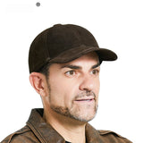 Men's Sheepskin Suede Baseball Cap For Middle-Aged And Elderly