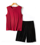 Men's Modal Vest Shorts Summer Loose Plus Size Sleeveless
