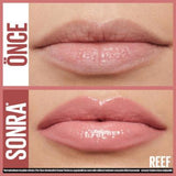 Maybelline New York Lifter Gloss - Hyaluronic Acid Lip Gloss for Moisturizing & Lifting Effect - Reef Color