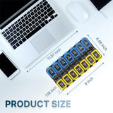 Weekly Pill Organizer 2 Times A Day Am Pm Pill Case Pill Box Yellowblue Plastic