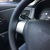 Genuine Leather DIY Car Steering Wheel Cover Anti-slip For 15"/38 cm Black US