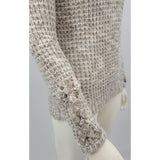 American Rag Womens Juniors Lace-Up-Sleeve Sweater Egret, Size Small