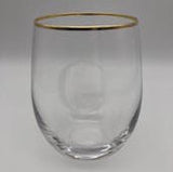 4 Ct Cathys Concepts Personalized Gold Rim Stemless Wine Glasses