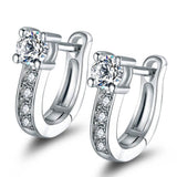 18K White Gold Plated Huggie Earrings with Swarovski Crystals