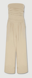 Free People Blake Strapless Jumpsuit in Parchment, Size Small