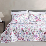 Kasentex Reversible Lightweight Floral Quilt Set - Soft All Season Bedspread Coverlet