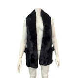 MARTHA STEWART Faux Fur Fleece Vest, Size Medium