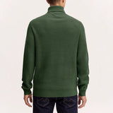 Mens Casual Solid-color Turtleneck Sweater With Vertical Stripes