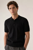 Casual Knitted Short-sleeve Mens Polo Shirt