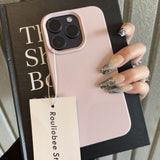 Lychee-pattern Matte Phone Case Solid Color