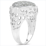 0.54 Carat Genuine White Diamond .925 Sterling Silver Ring