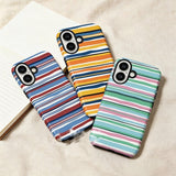 Colorful Striped Phone Case Creative 2 in 1 Design Customizable