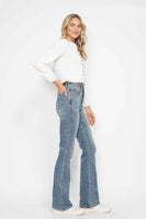 Judy Blue Full Size Tummy Control Back Embroidered Pocketed Bootcut Jeans Plus Size