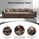 102.4 'Plush Corduroy 4-Seat Sofa,Modern Comfy Upholstered Sofa Cloud Couch,Deep Seat Couches with Soft Pillows and Movable Ottoman,Convertible Sofa Lounge Chair,for Living Room,Apartment,Office,Camel