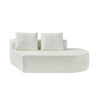 116' Modern Curved Sectional Sofa with High-Density Fully Compressed Sponge and Chaise Lounge, Pearl Upholstery, 2-Piece Set, Fully Assembled Right Hand Facing, Perfect for Living Room, Lounge