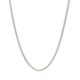 Rhodium Plated 1.8mm Sterling Silver Popcorn Style Chain
