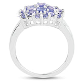2.03 Carat Genuine Tanzanite .925 Sterling Silver Ring