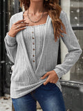 Button Fake 2-piece Sweater Regular Sleeve