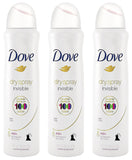 Dove Antiperspirant Dry Spray - Invisible - Clear Finish - 3.8 OZ (107 g) Per Can - Pack of 3 Cans
