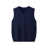 Fashionable V-neck Pullover Knit Vest For Early Spring