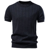 Crew-neck Business Mens Short-sleeve Sweater