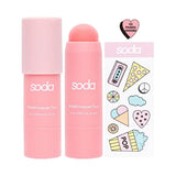 SODA Lip & Cheek Gel Blush 102 Fingers Crossed: Natural Buildable Cream Blush Stick for Lips & Cheeks