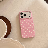 Versatile Cream Polka Dot Magnetic Phone Case