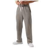 Male Solid Color Elastic-waist Drawstring Sweatpants