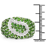 5.18 Carat Genuine Chrome Diopside .925 Sterling Silver Ring