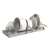 Household Multi-Functional Pot Lid Rack, Punch-Free, Extendable Storage And Draining Combo For Pots And Bowls