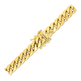 6.9mm 14k Yellow Gold Semi Solid Miami Cuban Chain