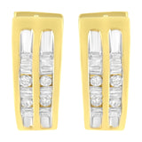 10K Yellow Gold 1/2 cttw Diamond Huggy Heart Hoop Earrings (I-J Clarity, I2-I3 Color)