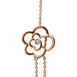 18K Rose Gold 1/2 Cttw Diamond and Freshwater Pearl Double Strand Station Necklace  (G-H Color, SI1-SI2 Clarity) - Adjustable up to 16" to 20"