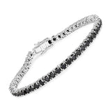 5.40 Carat Genuine Black Diamond .925 Sterling Silver Bracelet