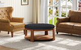 Modern Large Round Ottoman and Coffee Table 2-Tier