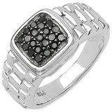 0.22 Carat Genuine Black Diamond .925 Sterling Silver Ring