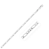 2.6mm 14k White Gold Solid Figaro Chain