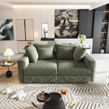 102.4 ' Plush Corduroy 4-Seat Sofa,Modern Comfy Upholstered Sofa Cloud Couch,Deep Seat Couches with Soft Pillows,Convertible Deep Seat Sofa Lounge Chair for Living Room Bedroom,Apartment,Office,Green